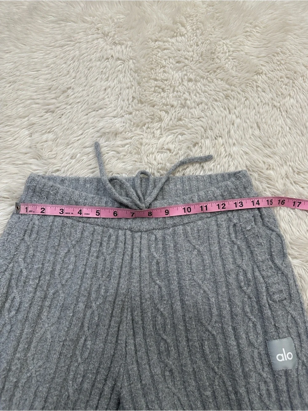 ALO Yoga Cable knit Winter Bliss hoodie & Bliss Pant Matching Set